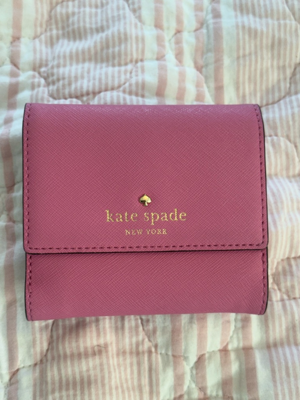 kate spade Pink Saffiano Leather Fold Wallet - Picture 2 of 8